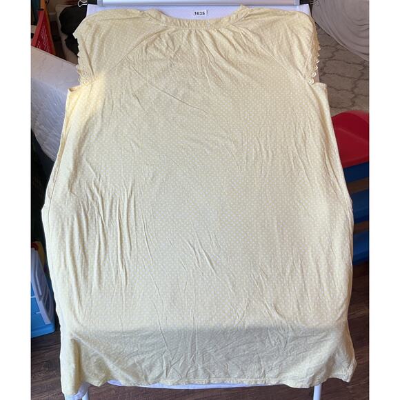 Pinkk Women Sleepwear Dress Size 2X Yellow Polka Dot Pajama Lace Short Sleeve - Picture 4 of 9